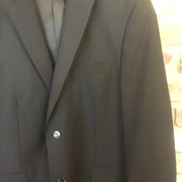 APT. 9 Men’s Black Mono Stripe 2 Button Blazer Pants Suit 40 S 32X32